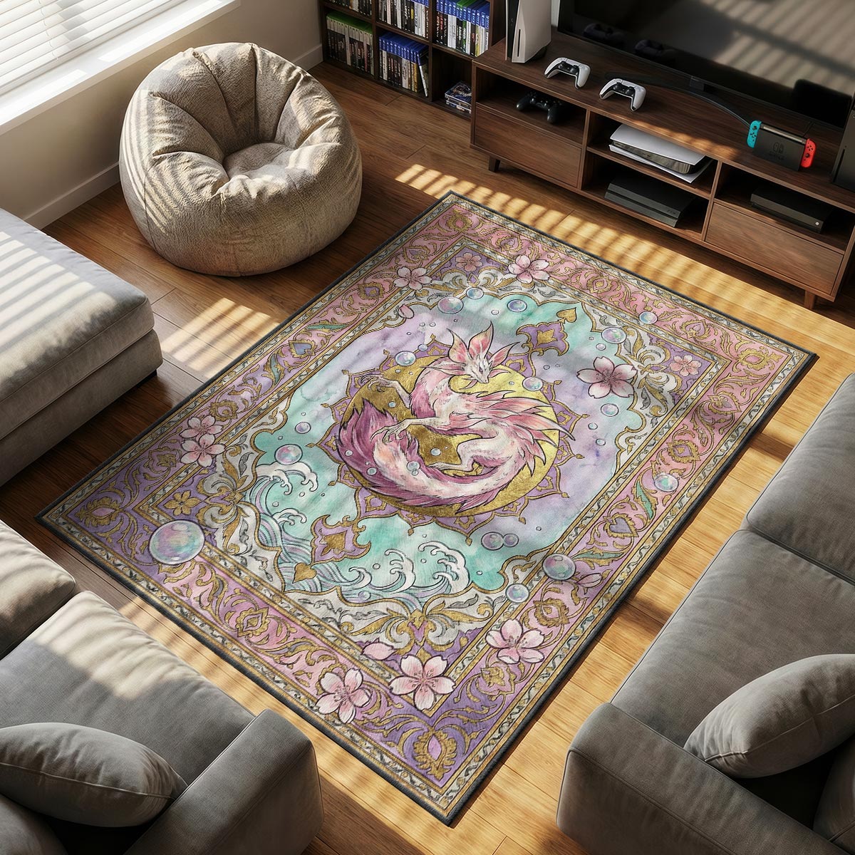 Mizutsune Bubble Serenade Rug - Monster Hunter Chair Mat
