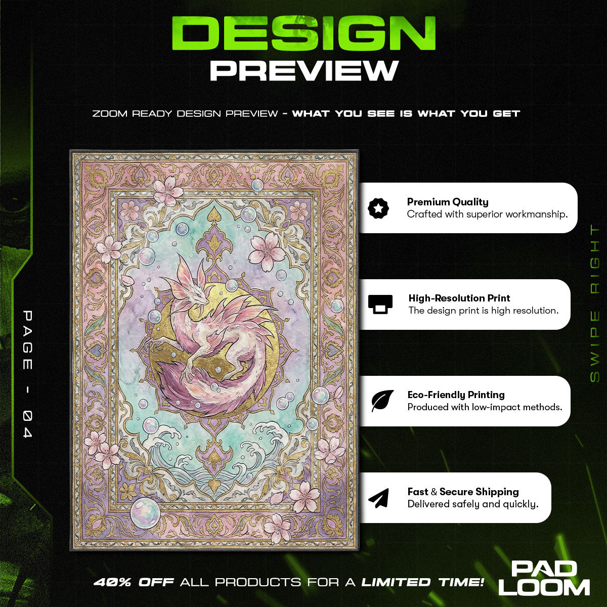 Mizutsune Bubble Serenade Rug - Monster Hunter Chair Mat