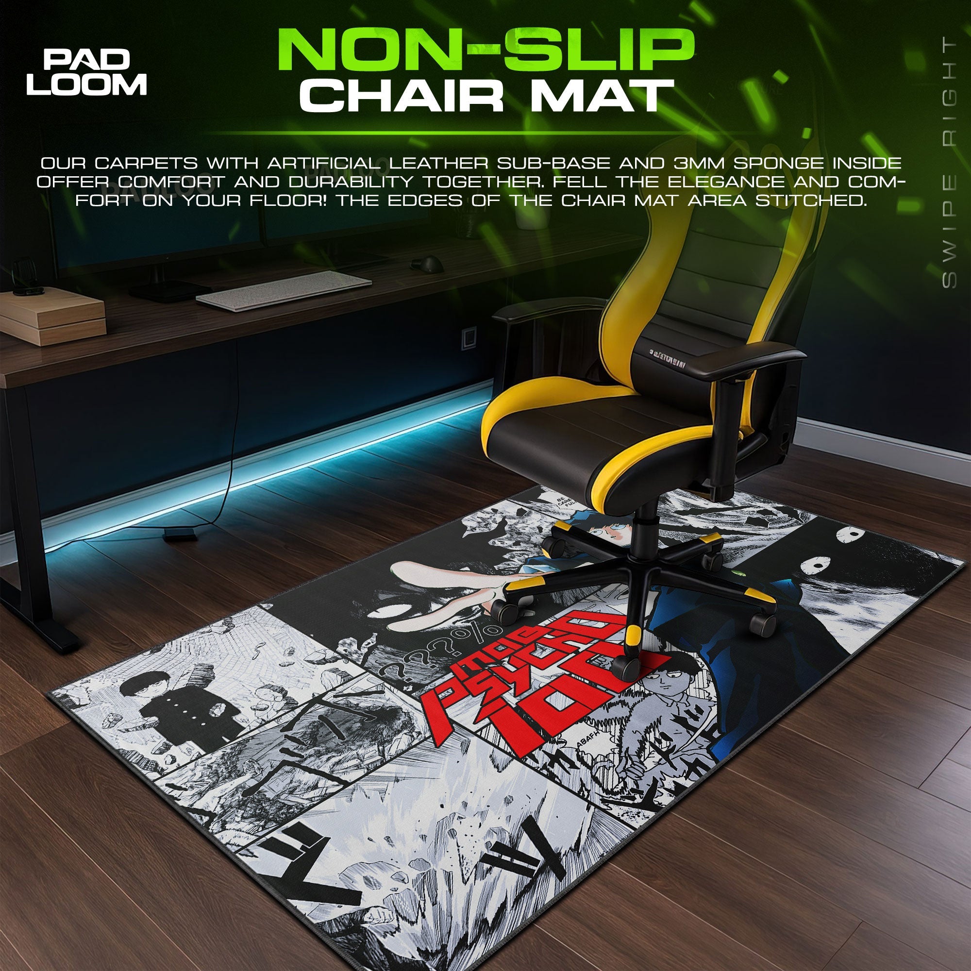 Mob Psycho Mouse Pad - Awakening Power Anime Desk Mat Padloom