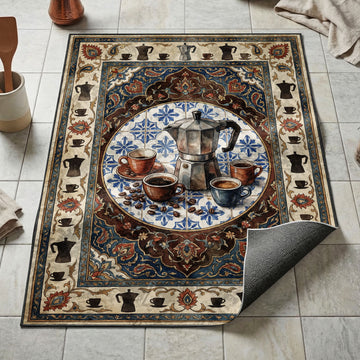 Moka Pot Coffee Italian Kitchen Floor rug — main product view