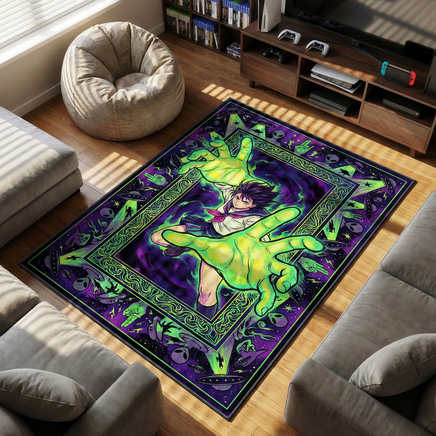 Momo Ayase Psychische Kraft Teppich - Dandadan Stuhlmatte