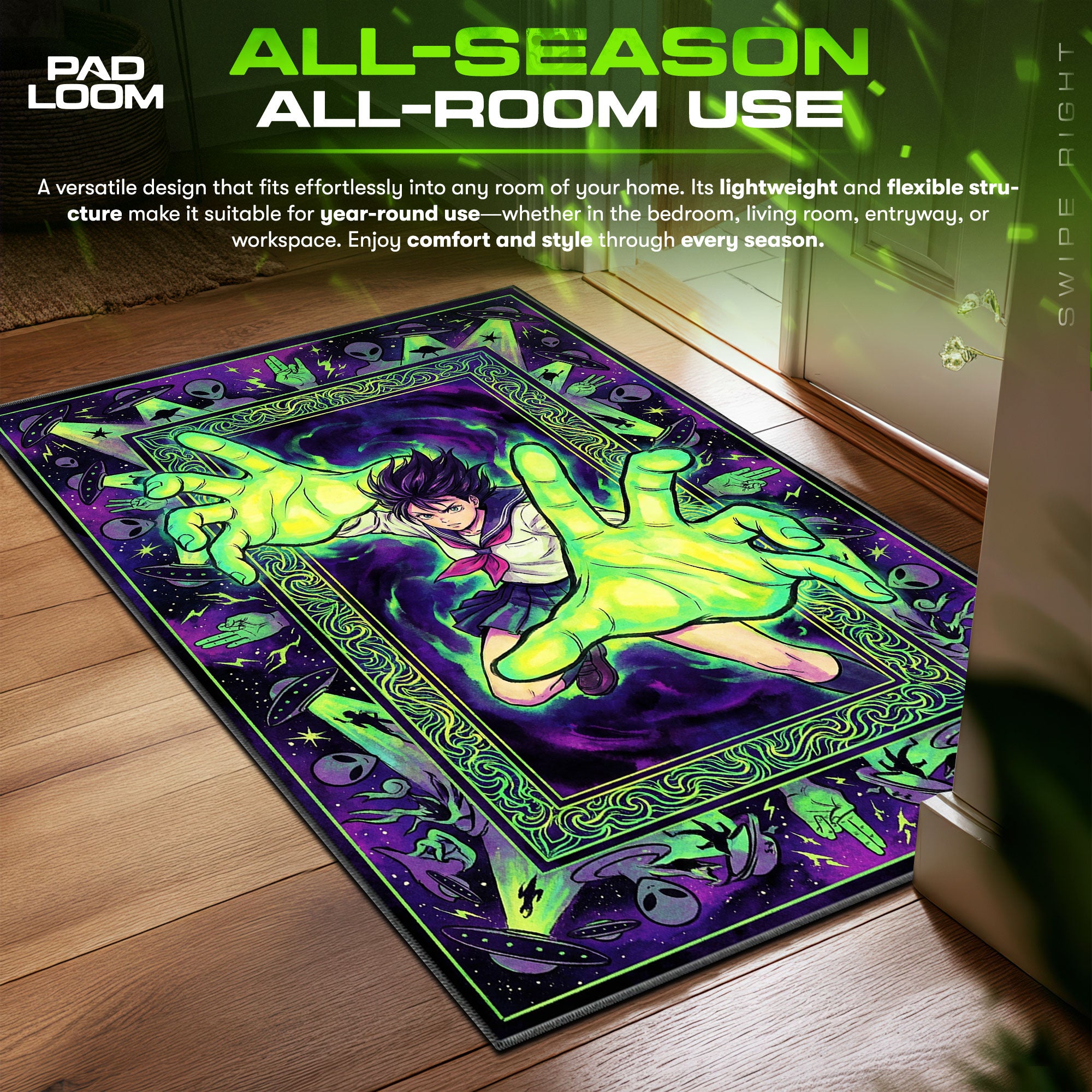 Momo Ayase Psychische Kraft Teppich - Dandadan Stuhlmatte