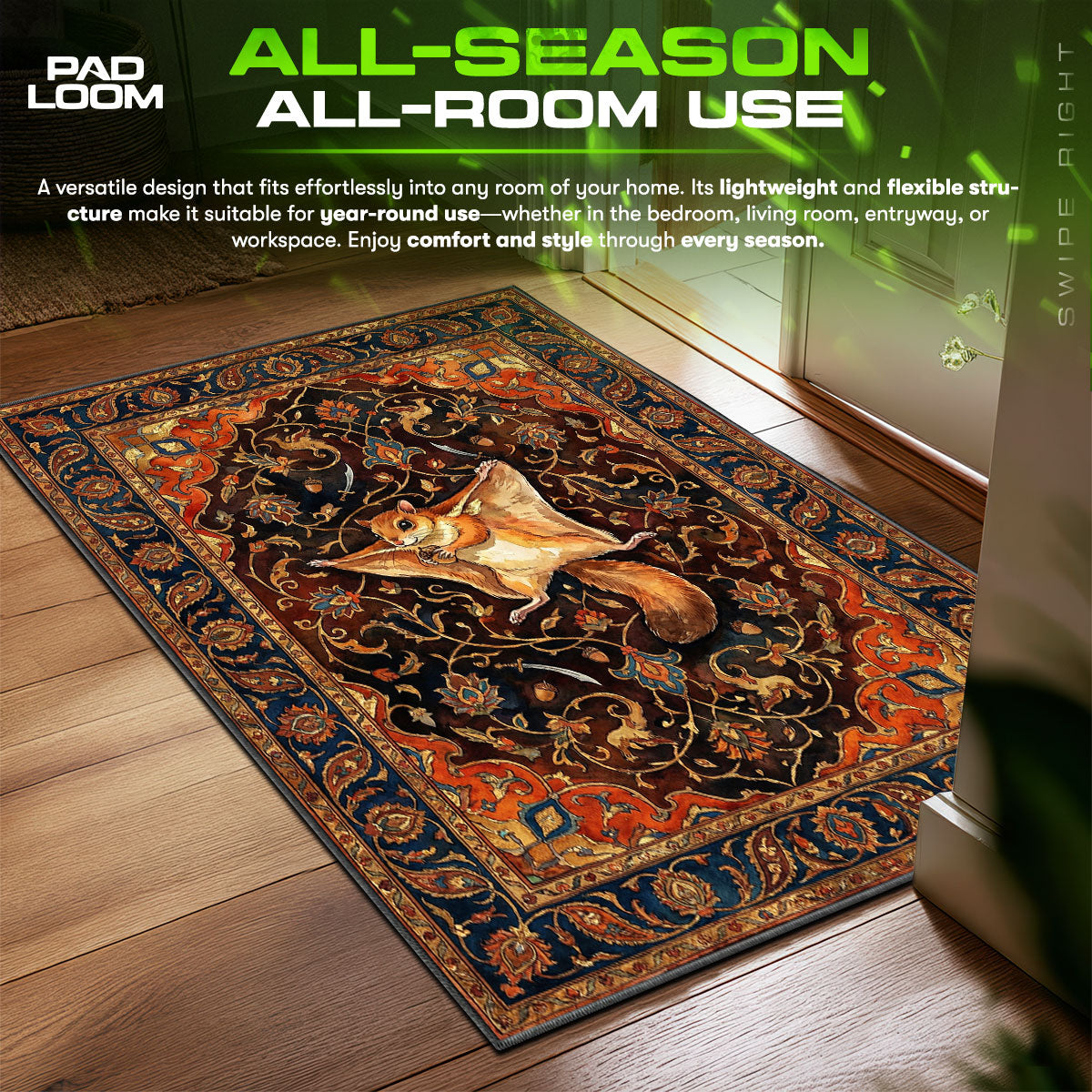 Momo Flying Samurai Champloo Chair fan rug — premium quality print