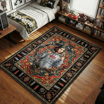 Mona Lisa Supreme Box Logo Hoodie Selfie Dollar Sign hypebeast area rug