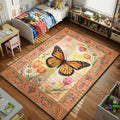 monarch butterfly flowers caterpillars garden kids bedroom area rug