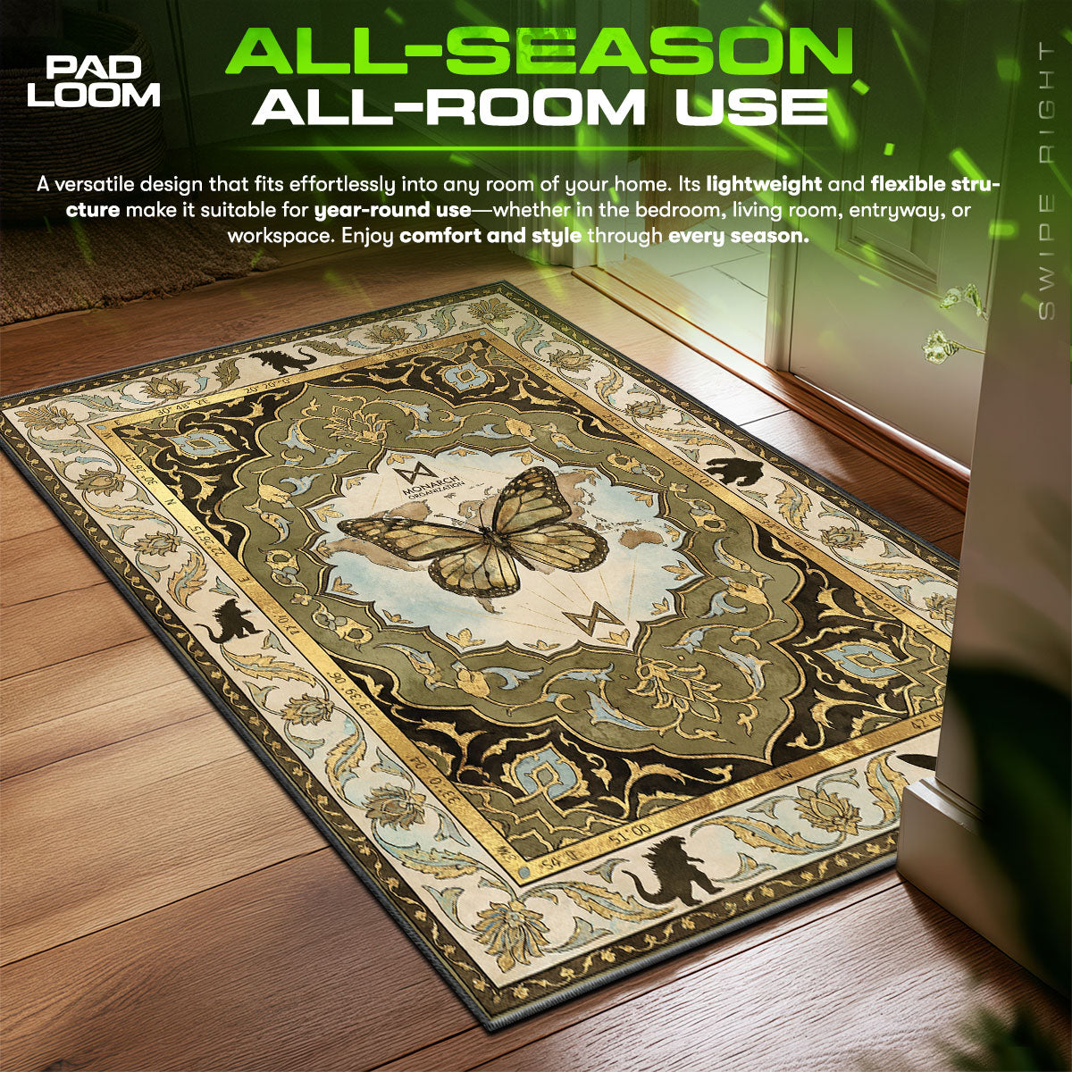 Monarch Titan Map Monsterverse Room fan rug — premium quality print