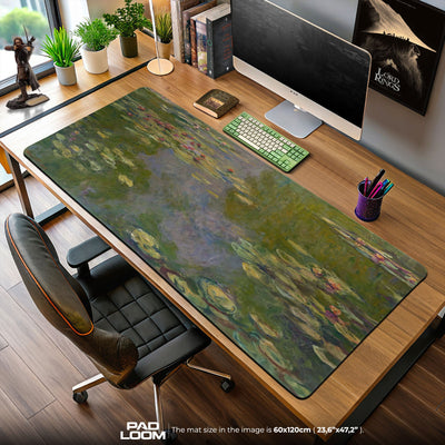 Monet Water Lilies Mouse Pad, Garden Pond Gaming Desk Mat
