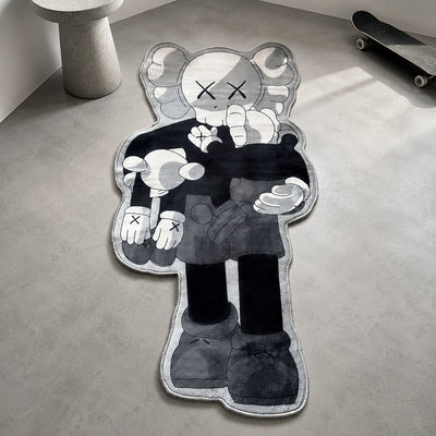 Monochrome Kaws Teppich - Geformter Man-Cave-Teppich