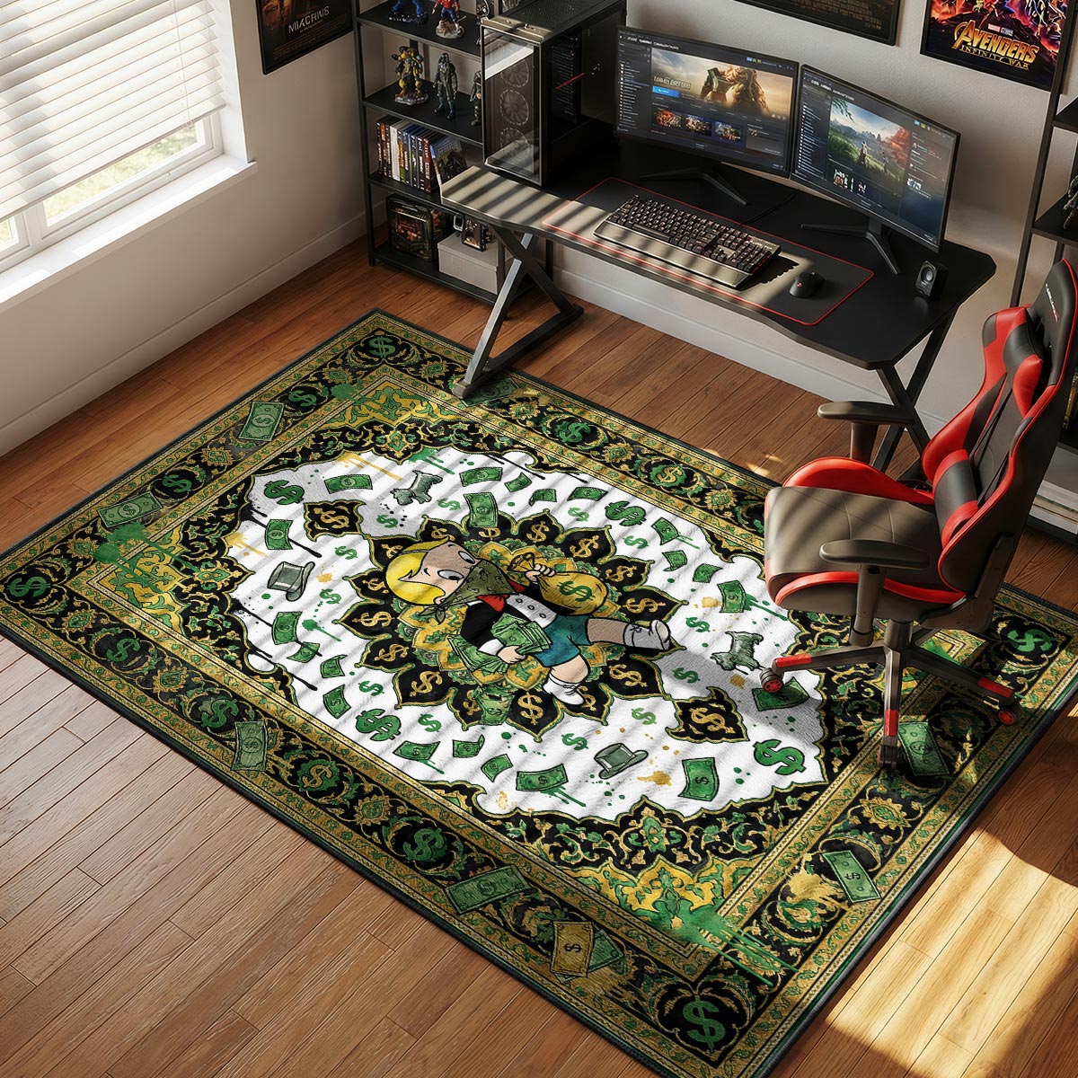 Monopoly Graffiti Street Art Floor Decor rug — main product view