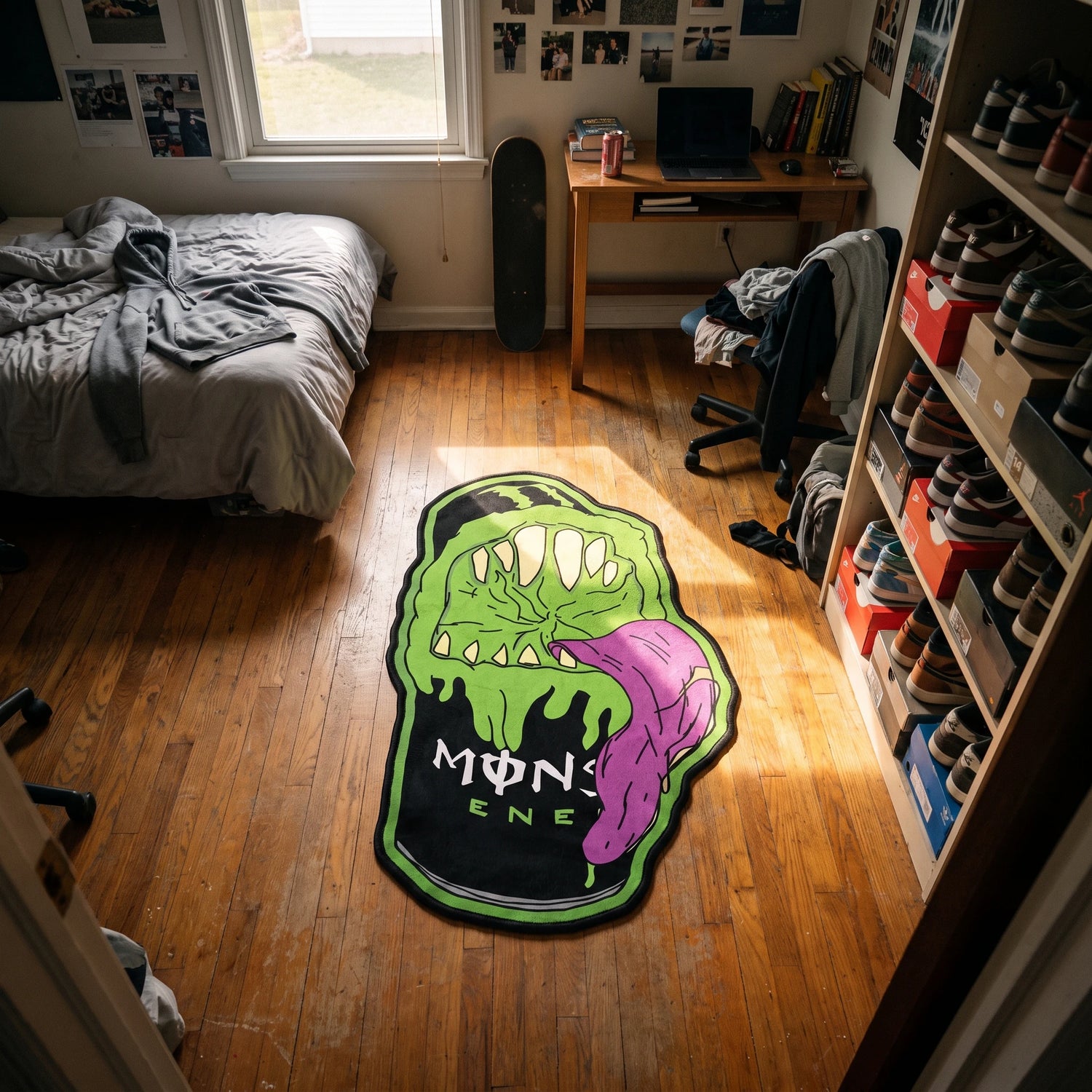 Monster Energy Rug - Shaped Man Cave Area Rug