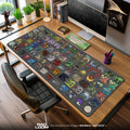 Monster Hunter Icons Mouse Pad, Game Cartoon Monsters Gaming Desk Mat Padloom