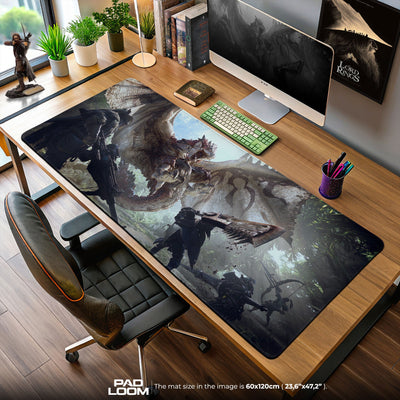 Monster Hunter Mouse Pad, Rathalos Boss Fight Gaming Desk Mat