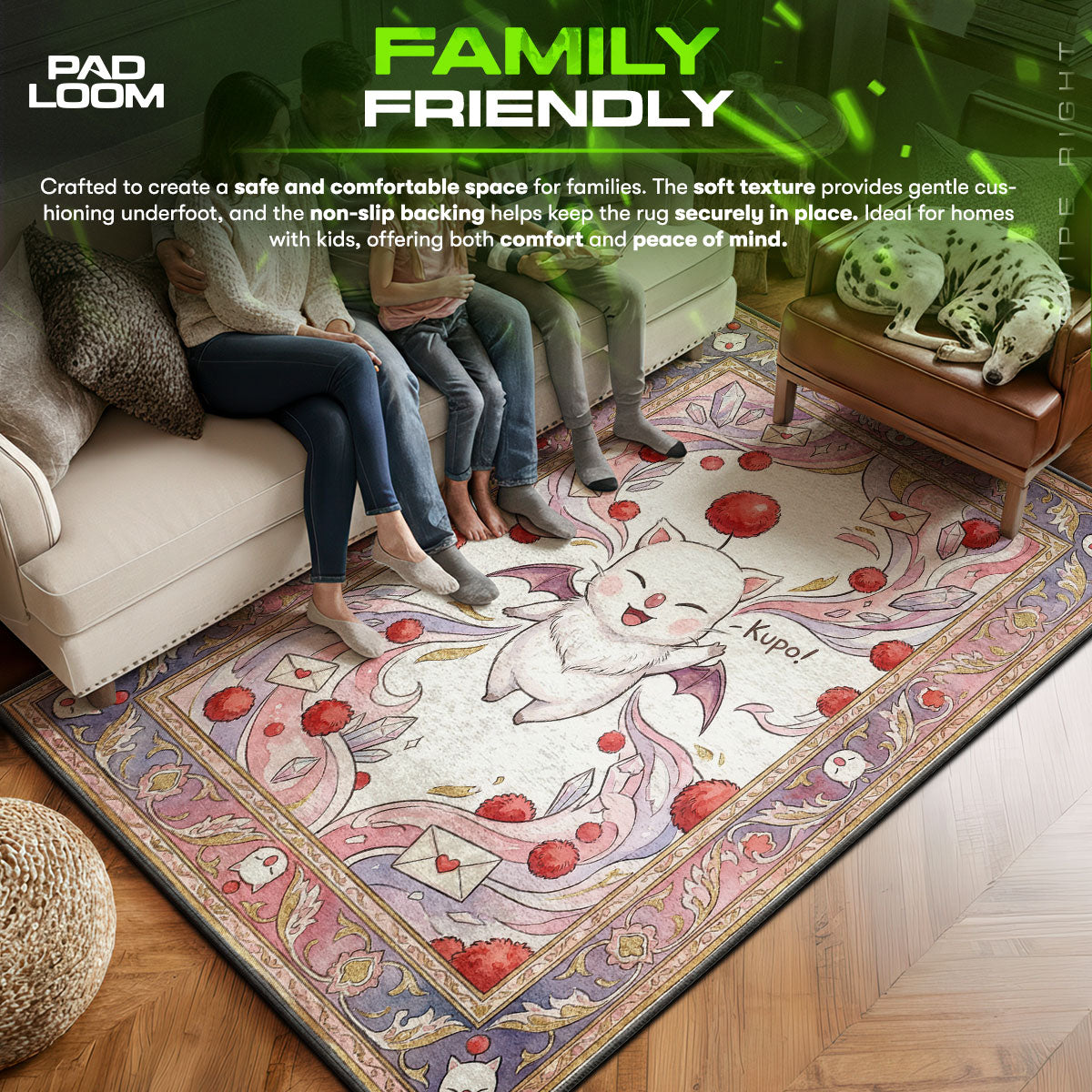 Moogle Kupo Postal Rug - Final Fantasy Chair Mat