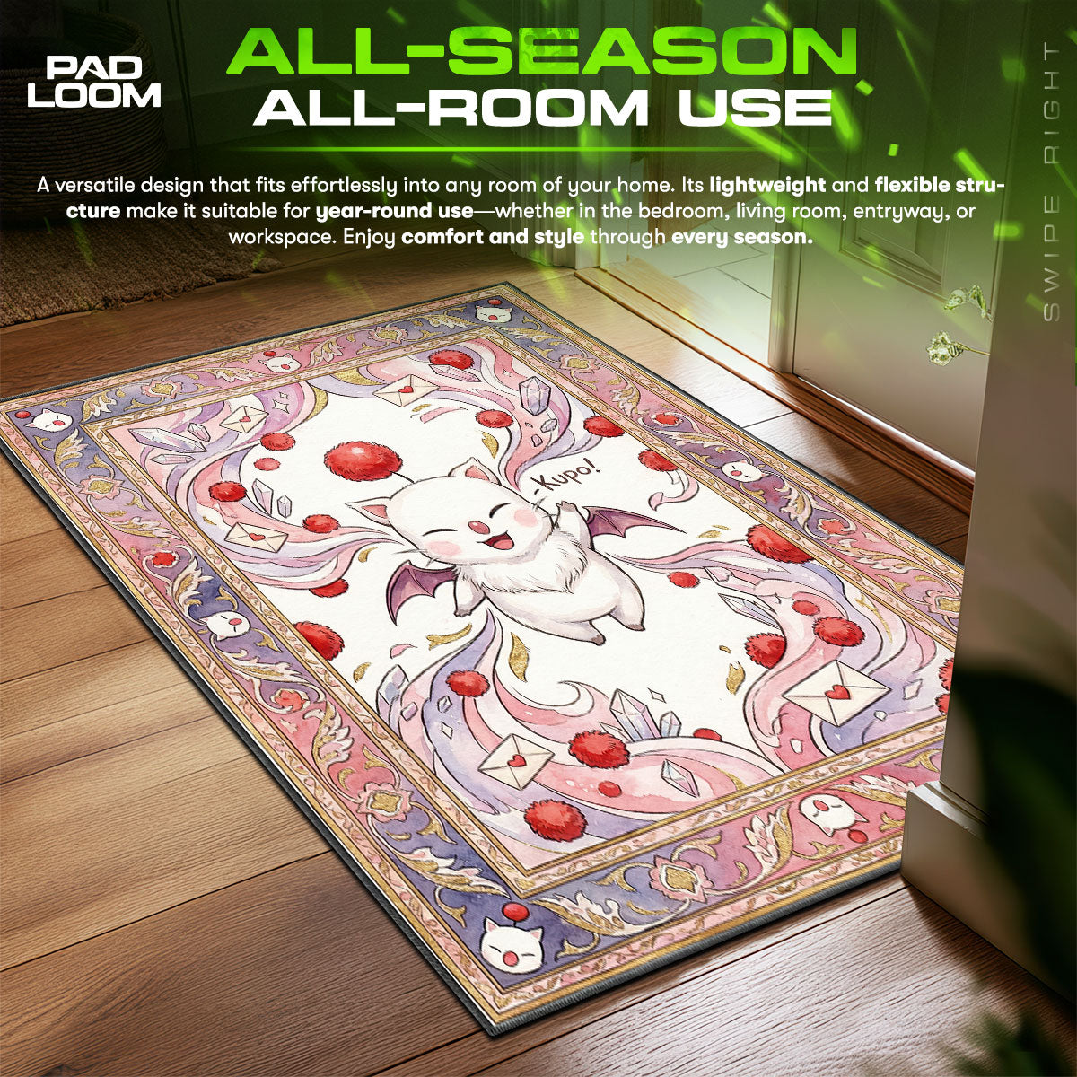 Moogle Kupo Postal Rug - Final Fantasy Chair Mat