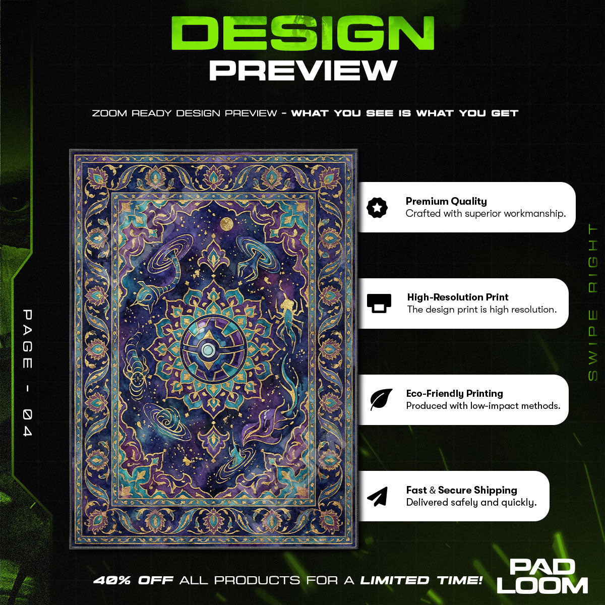 Chair character design printed on rug