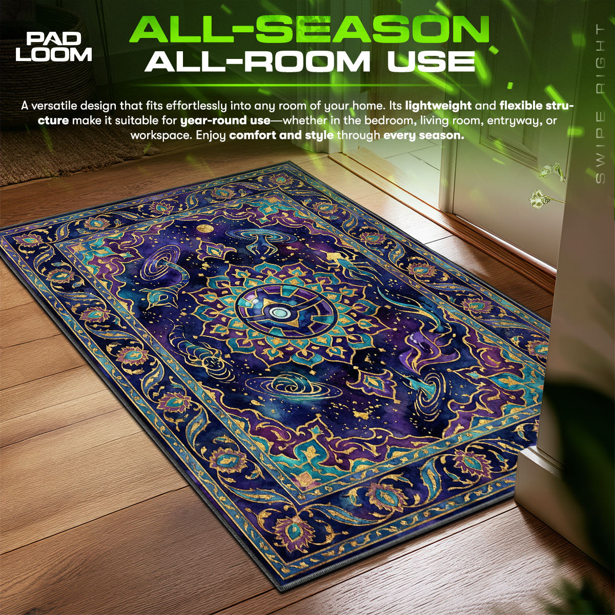 Moon Ball Cosmic Pokémon Chair fan rug — premium quality print