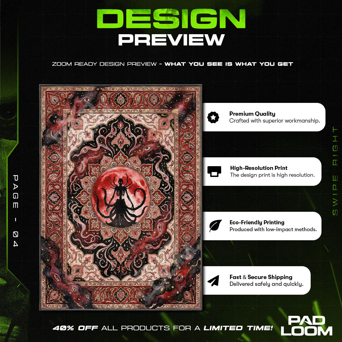 Mondgegenwart Albtraum Teppich - Bloodborne Stuhlunterlage