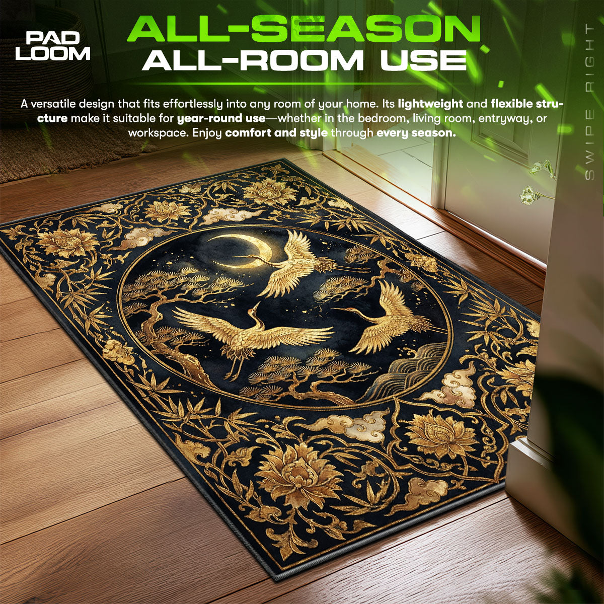Detailed close-up of Moonlit rug pattern