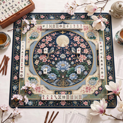 Moonlit Lotus Mahjong-Matte - Mah-Jongg Tischmatte