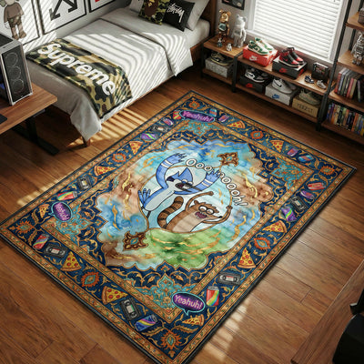 Mordecai and Rigby Rug — Regular Show Cartoon Area Rug
