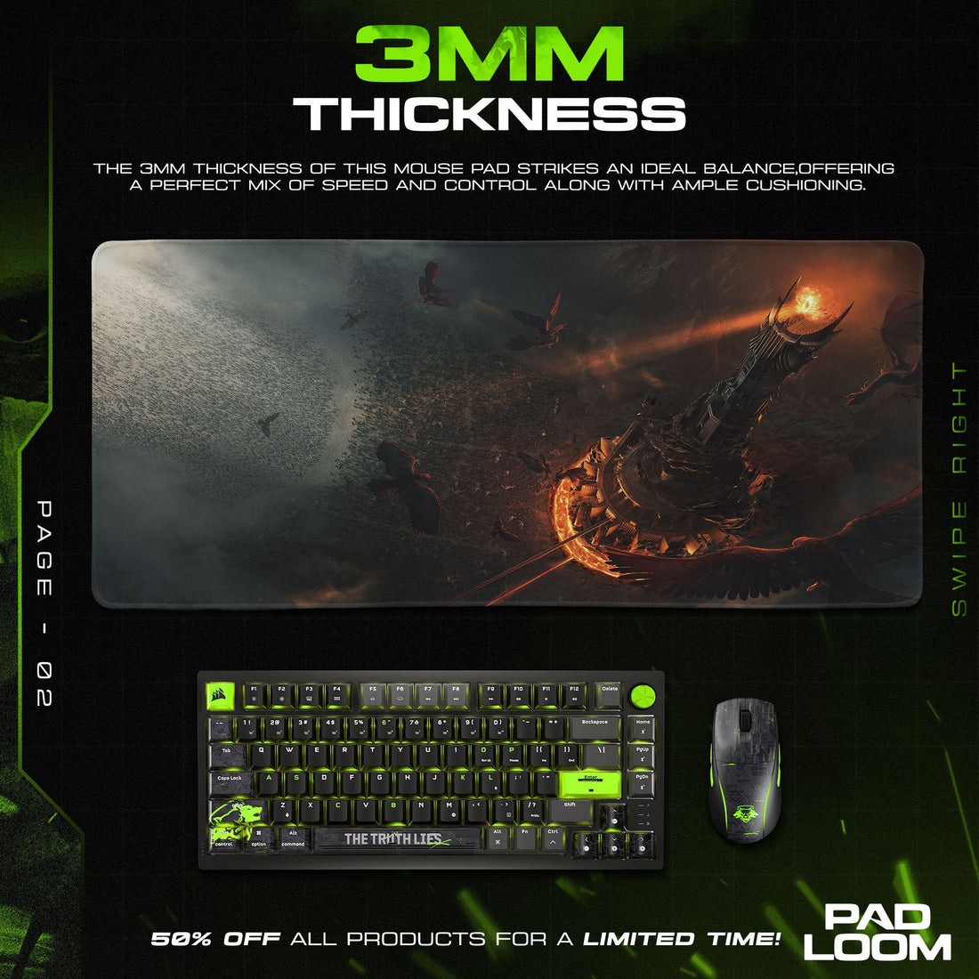 Mordor Tower Mouse Pad - LOTR Fantasy Gaming Mouse Pad Padloom