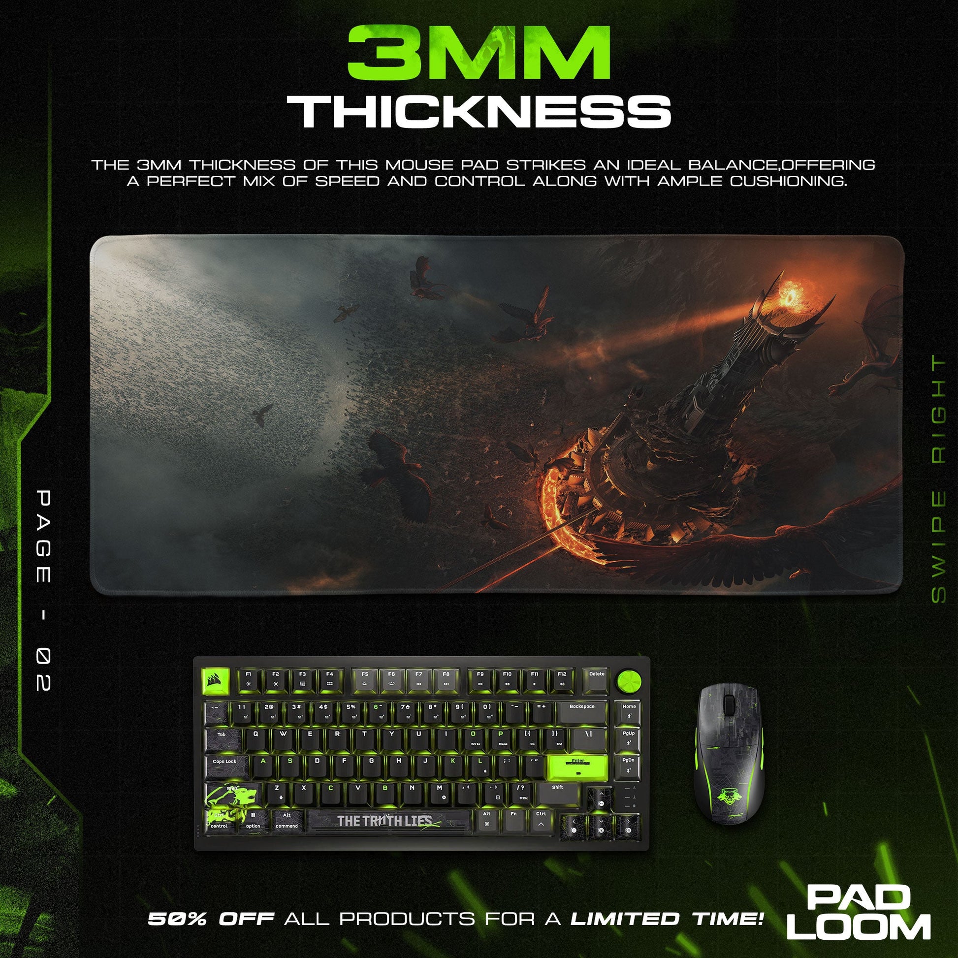 Mordor Tower Mouse Pad - LOTR Fantasy Gaming Mouse Pad Padloom