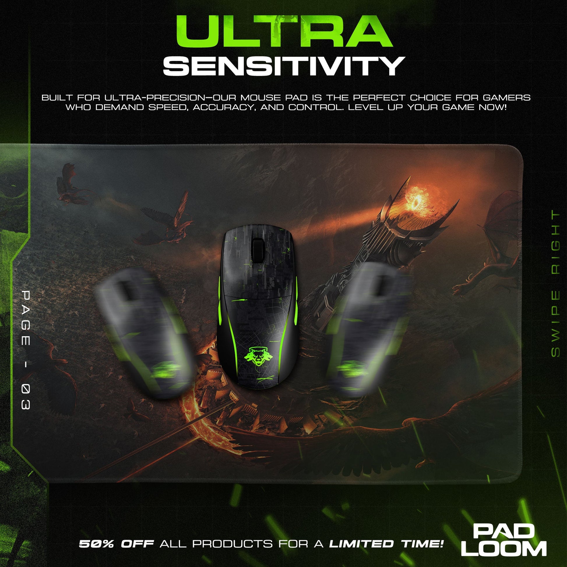 Mordor Tower Mouse Pad - LOTR Fantasy Gaming Mouse Pad Padloom