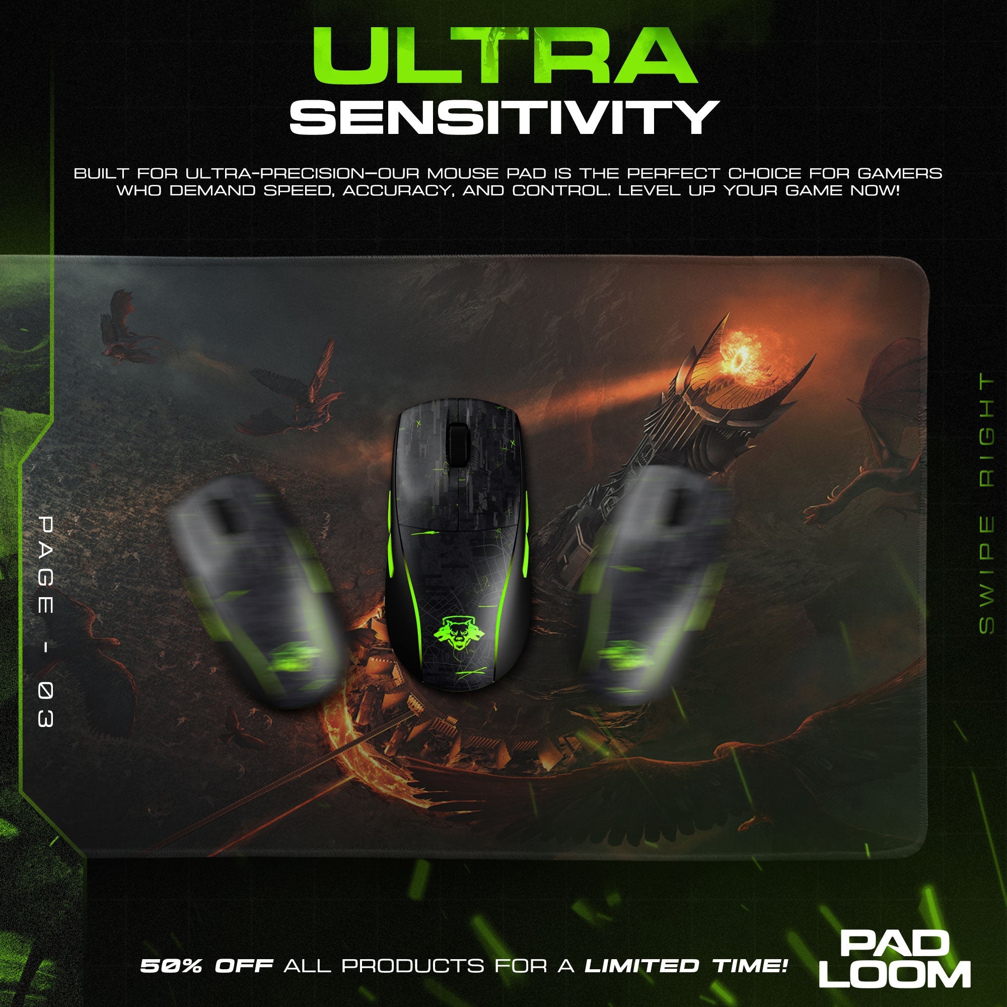 Mordor Tower Mouse Pad - LOTR Fantasy Gaming Mouse Pad Padloom