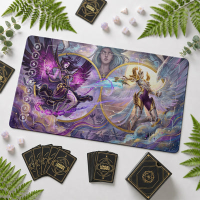 Morgana vs Kayle Playmat - LoL Riftbound TCG Mat