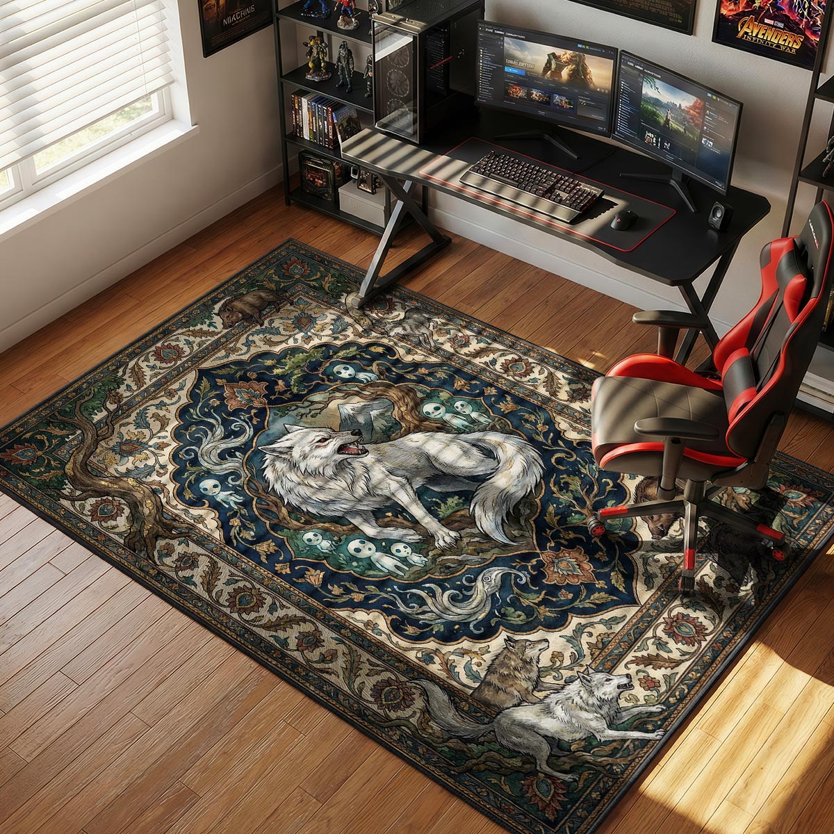 Moro Wolf God Princess Mononoke Chair rug — main product view