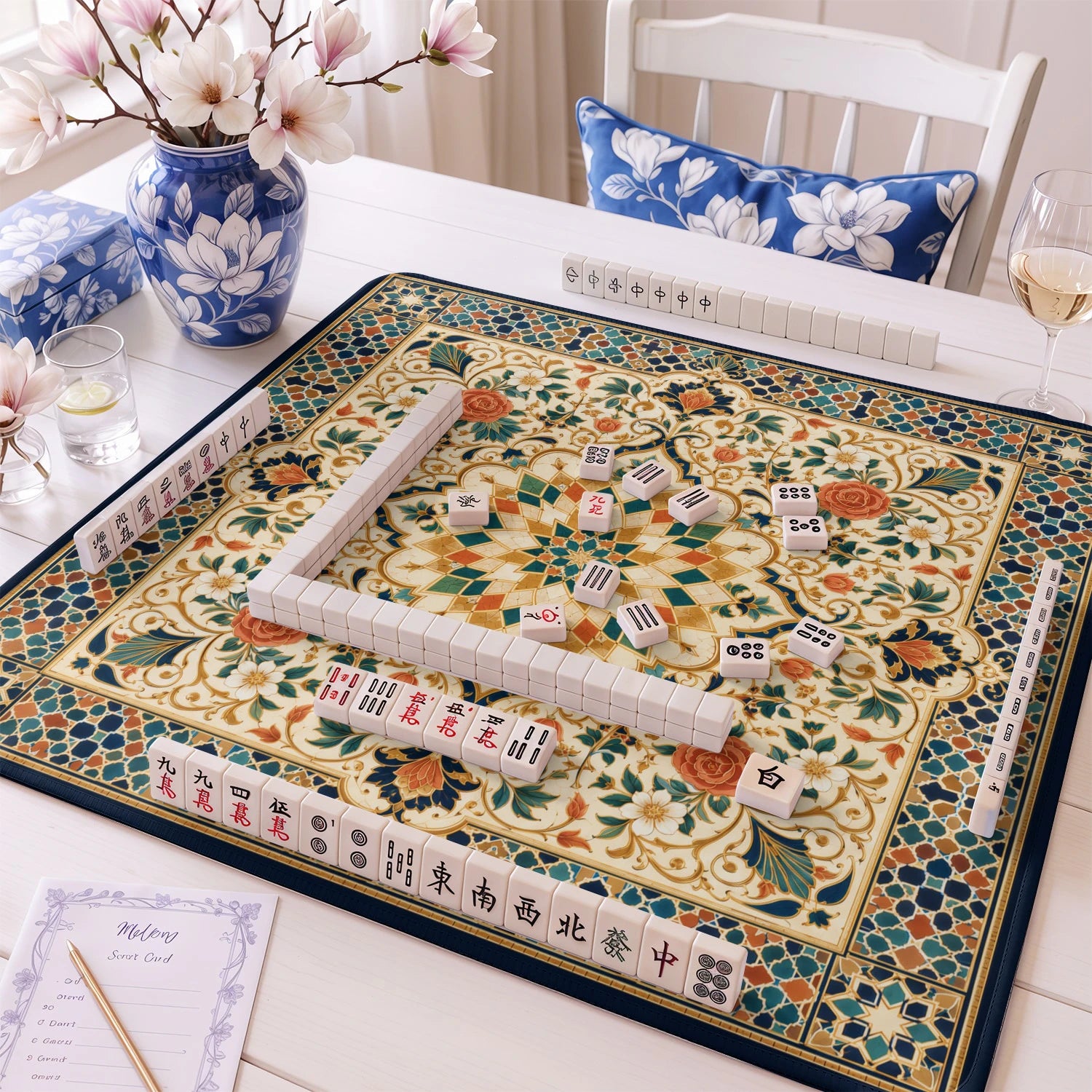 Moroccan Medallion Mahjong Mat - Mah Jongg Mat