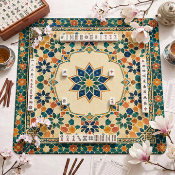 Moroccan Mosaic Star Mahjong Mat – neoprene mah jongg table mat