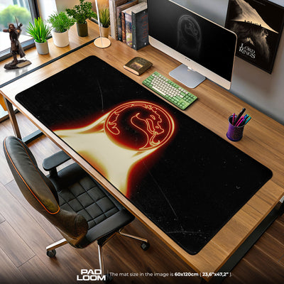 Mortal Kombat Dragon Emblem Mouse Pad, Game Gaming Desk Mat