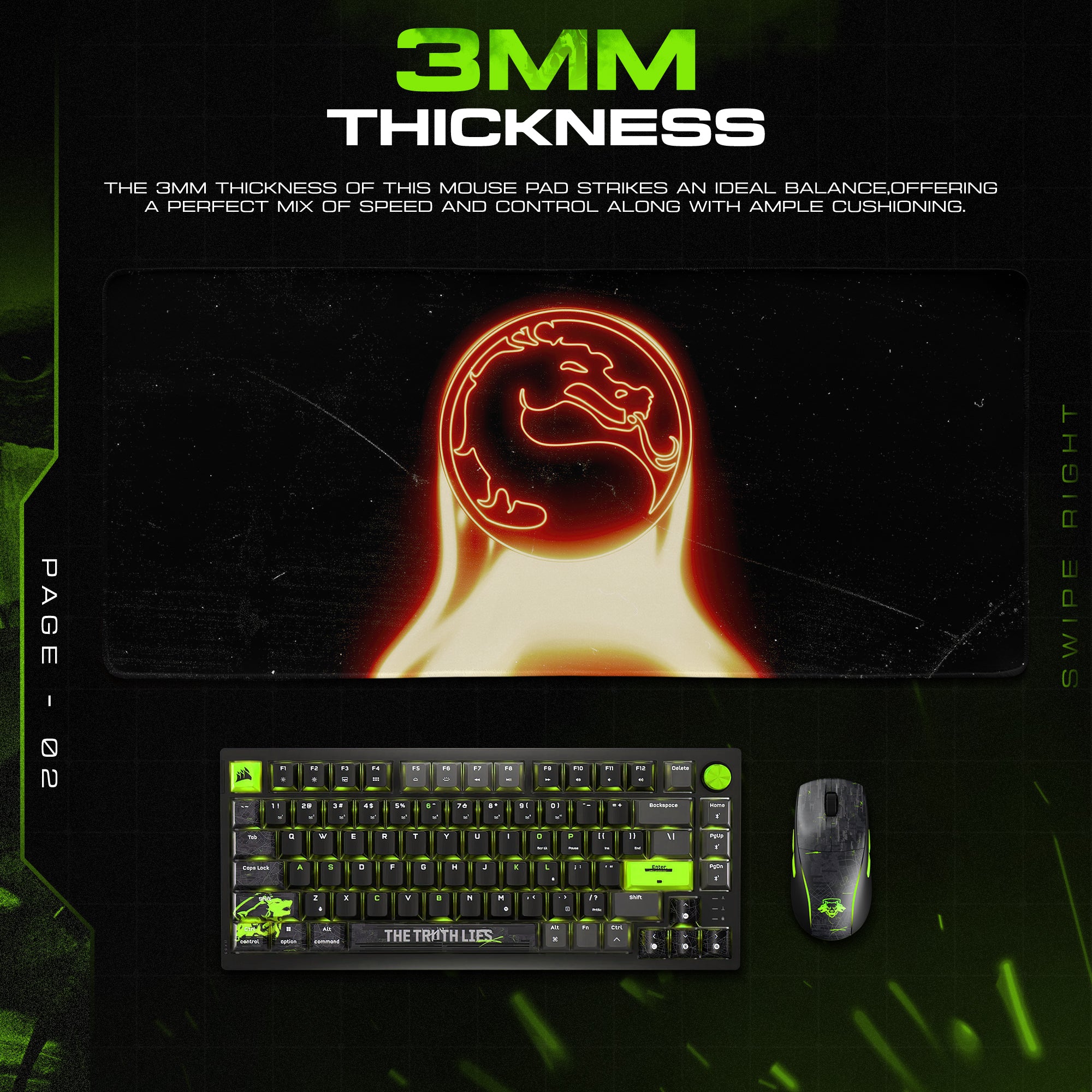 Mortal Kombat Dragon Emblem Mouse Pad – Gaming Desk Mat
