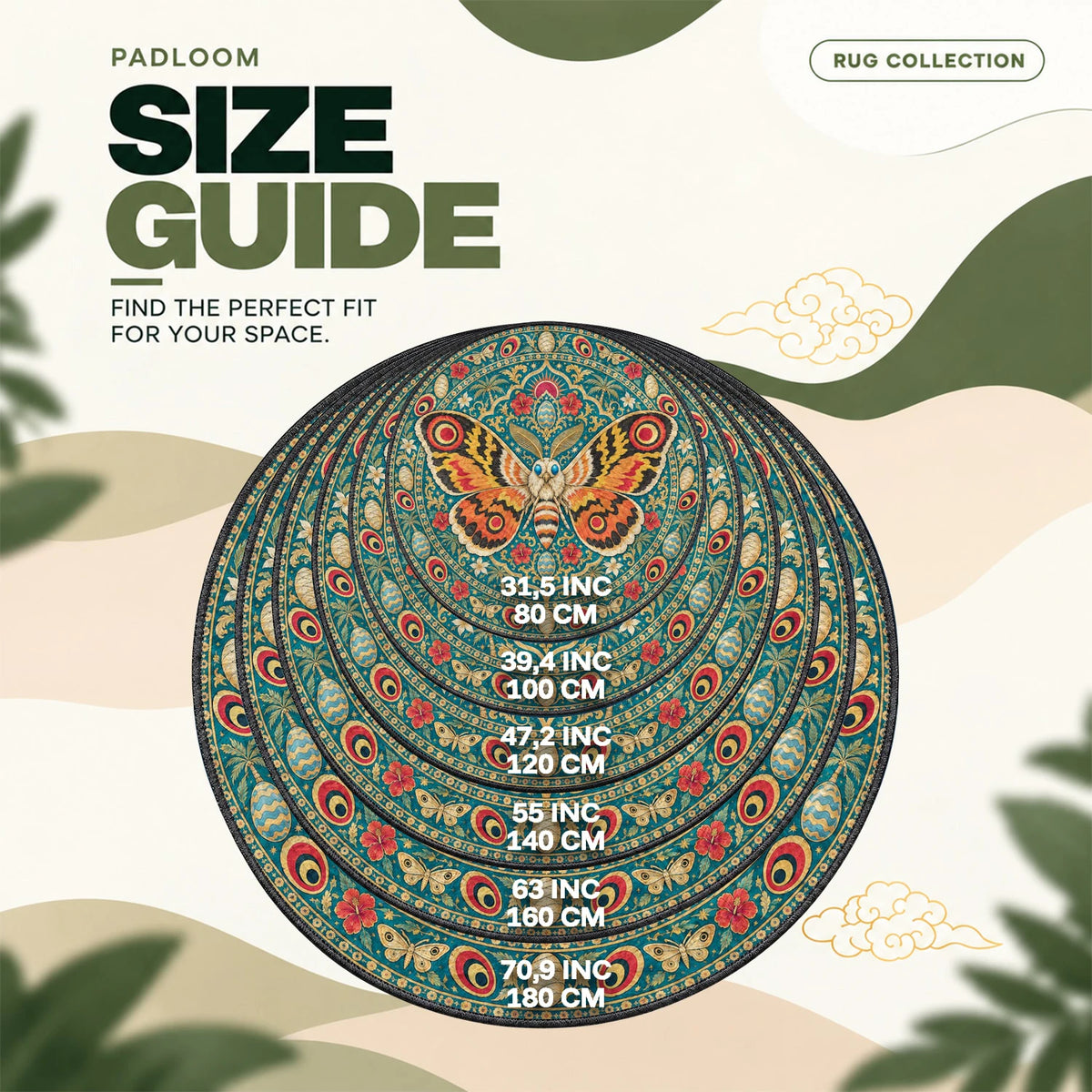 Mothra Hibiscus Round Rug - Godzilla Chair Mat