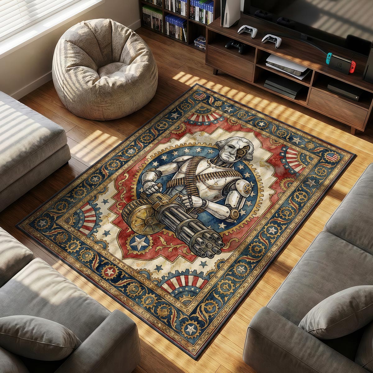 Motorized Patriot Steampunk Rug - BioShock Infinite Chair Mat