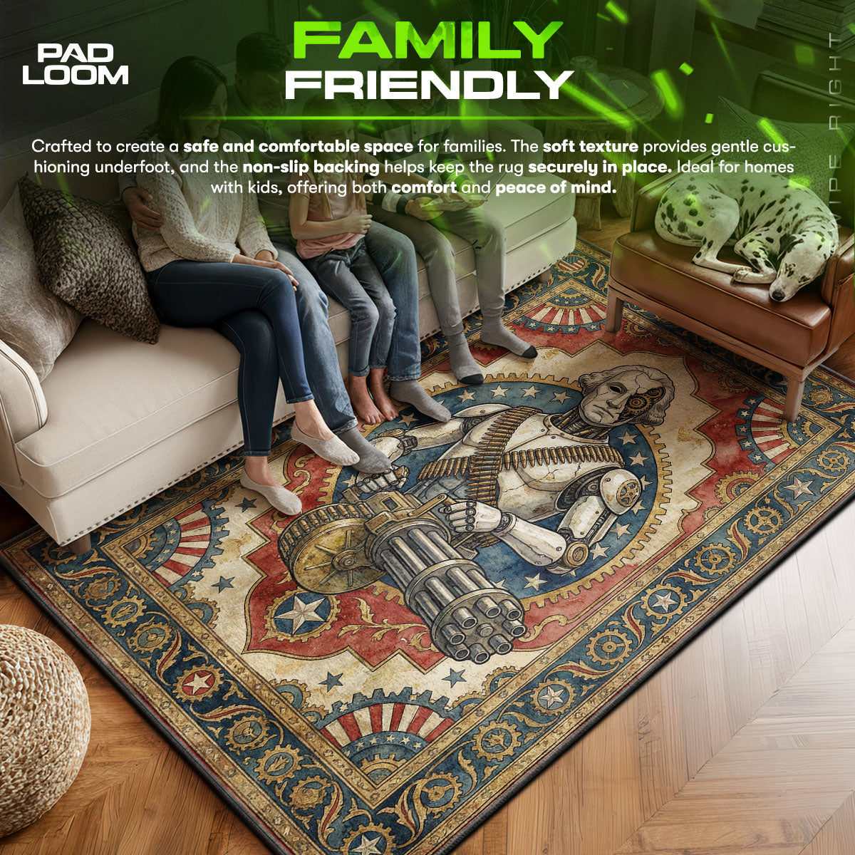 Motorized Patriot Steampunk Rug - BioShock Infinite Chair Mat