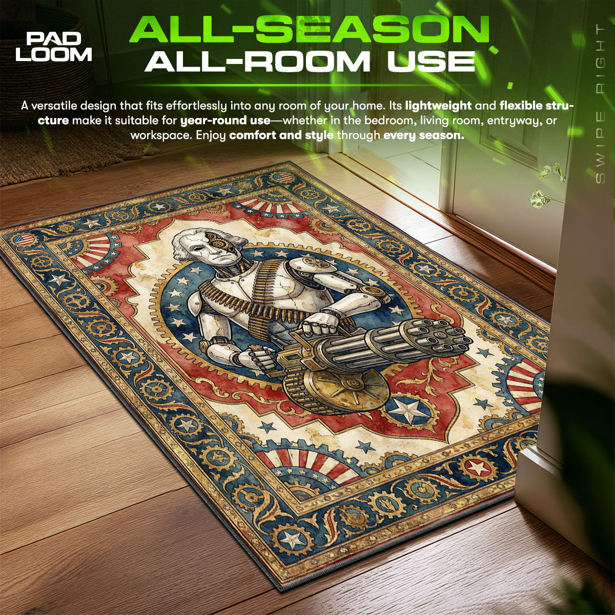 Motorized Patriot Steampunk Rug - BioShock Infinite Chair Mat