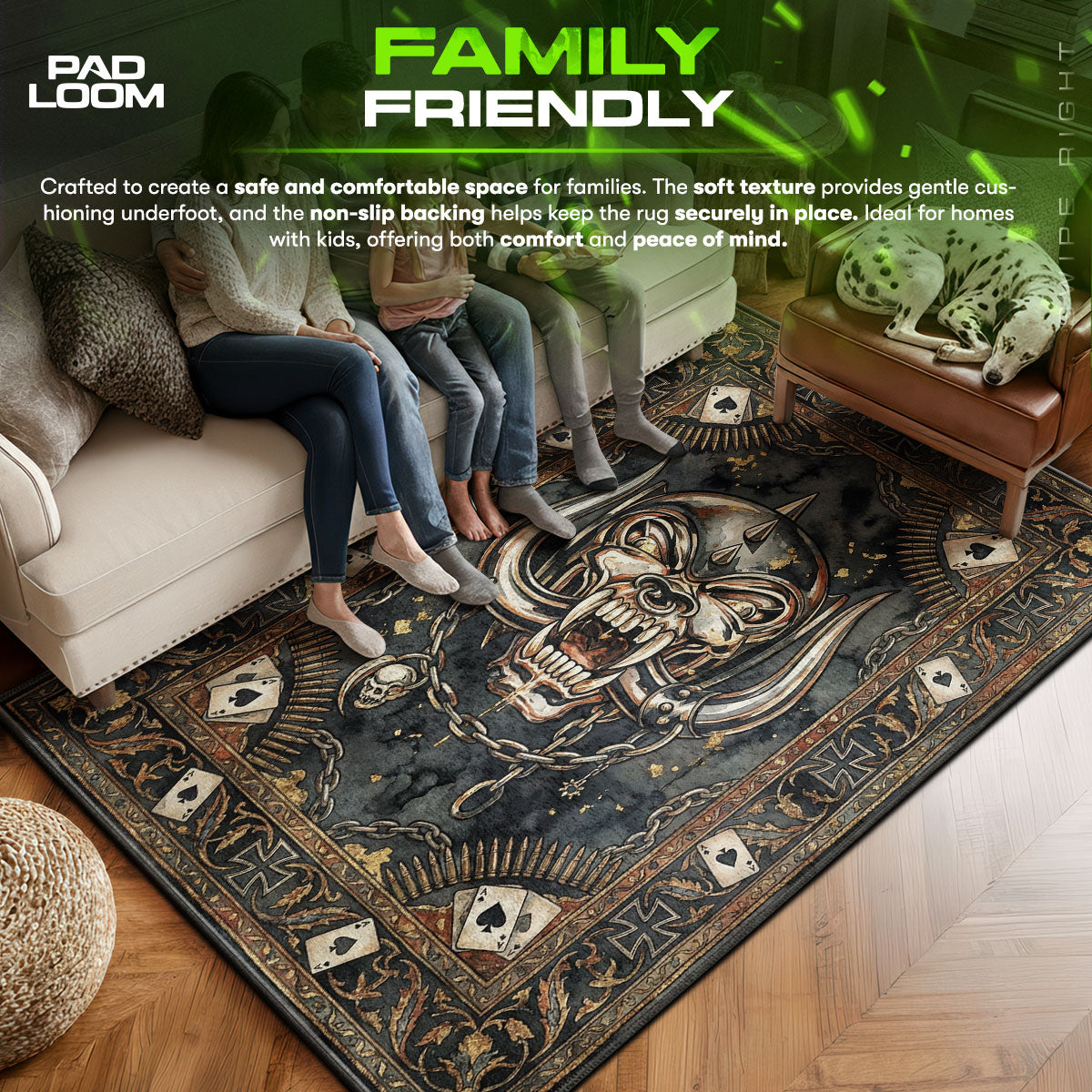 Area character design printed on rug