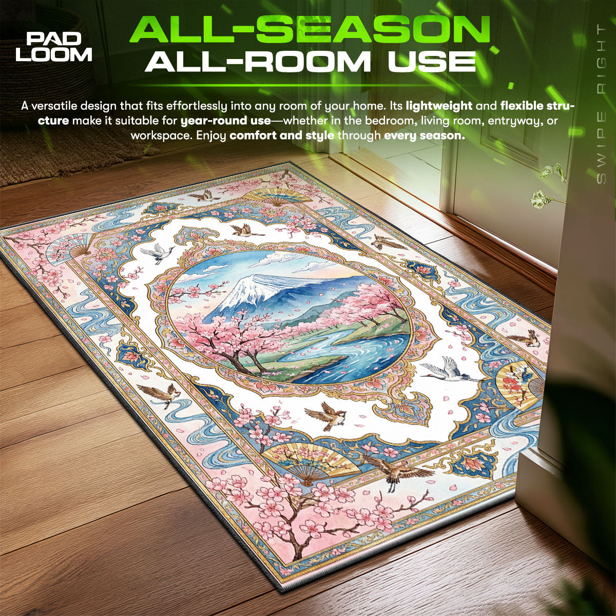 Detailed close-up of Mount rug pattern