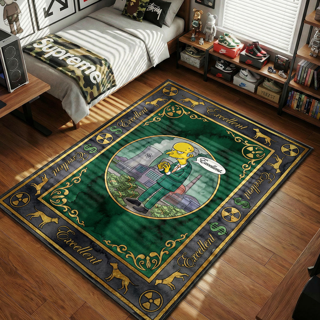 Mr. Burns Excellent Vintage Rug - The Simpsons Room Mat | Padloom