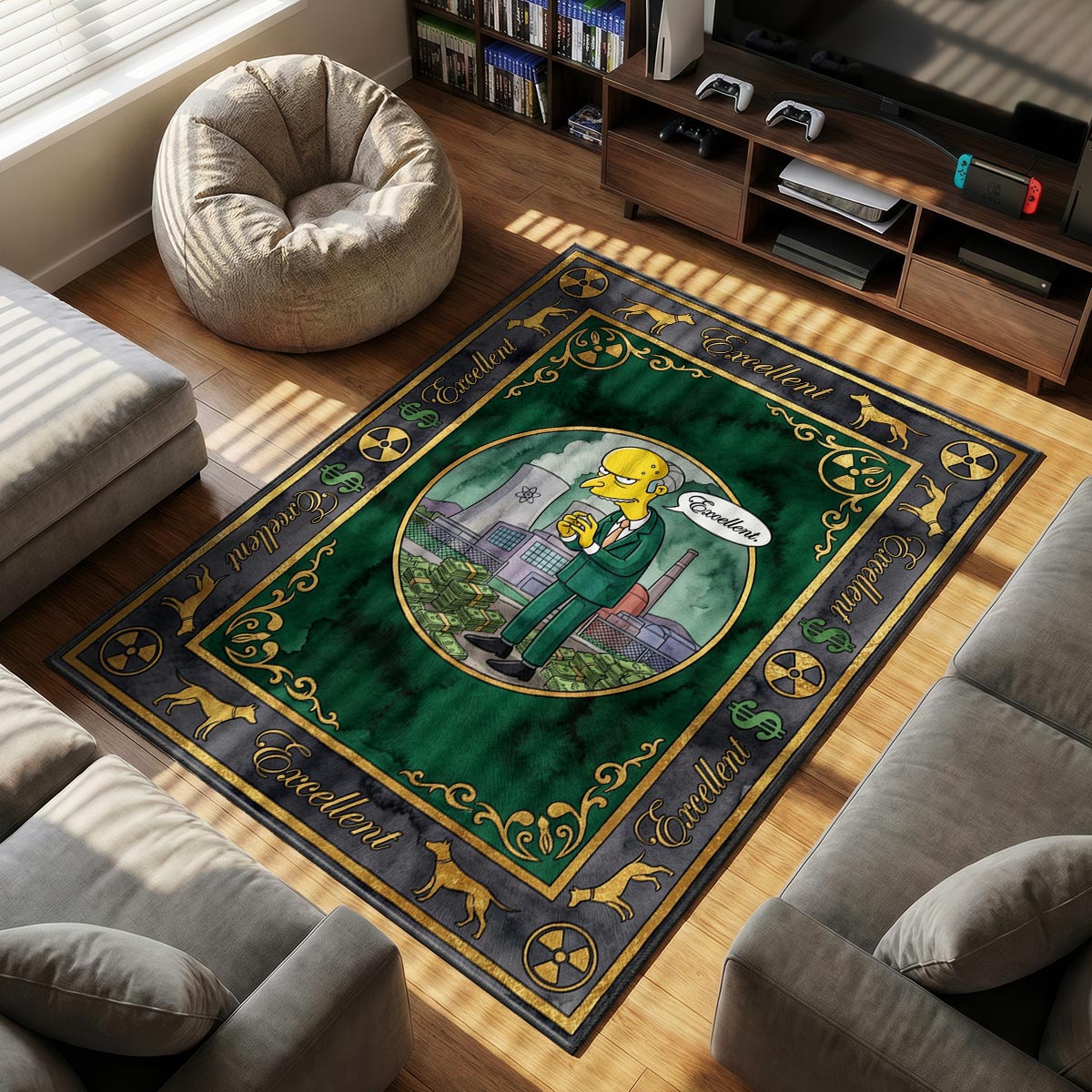 Mr. Burns themed area rug for Vintage fans