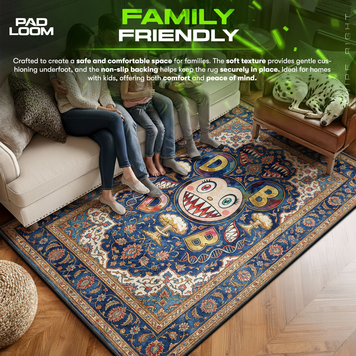 Mr area rug showing full home decor artwork