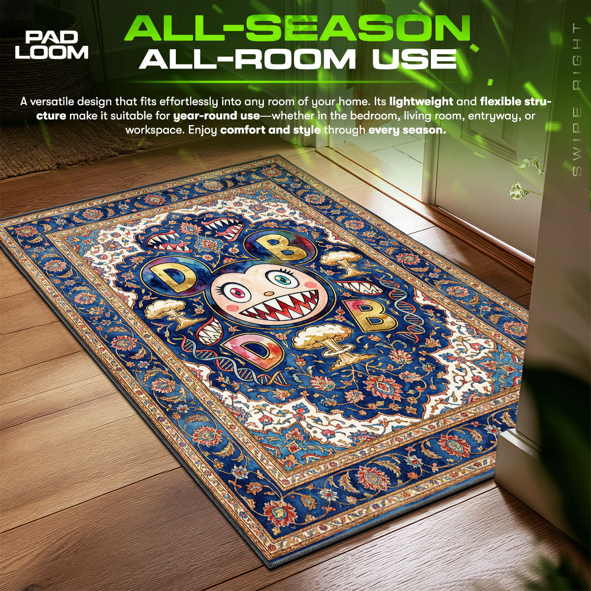 Mr DOB Persian Mashup Hypebeast Floor fan rug — premium quality print