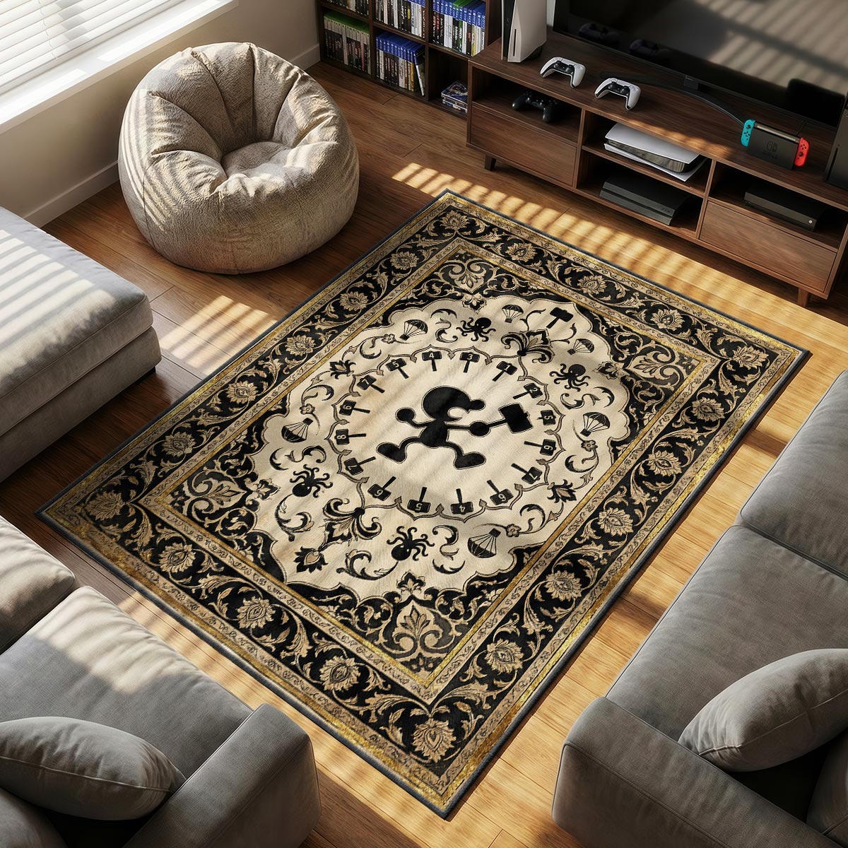 Mr. Game & Watch Judge RNG Rug - Smash Bros Chair Mat