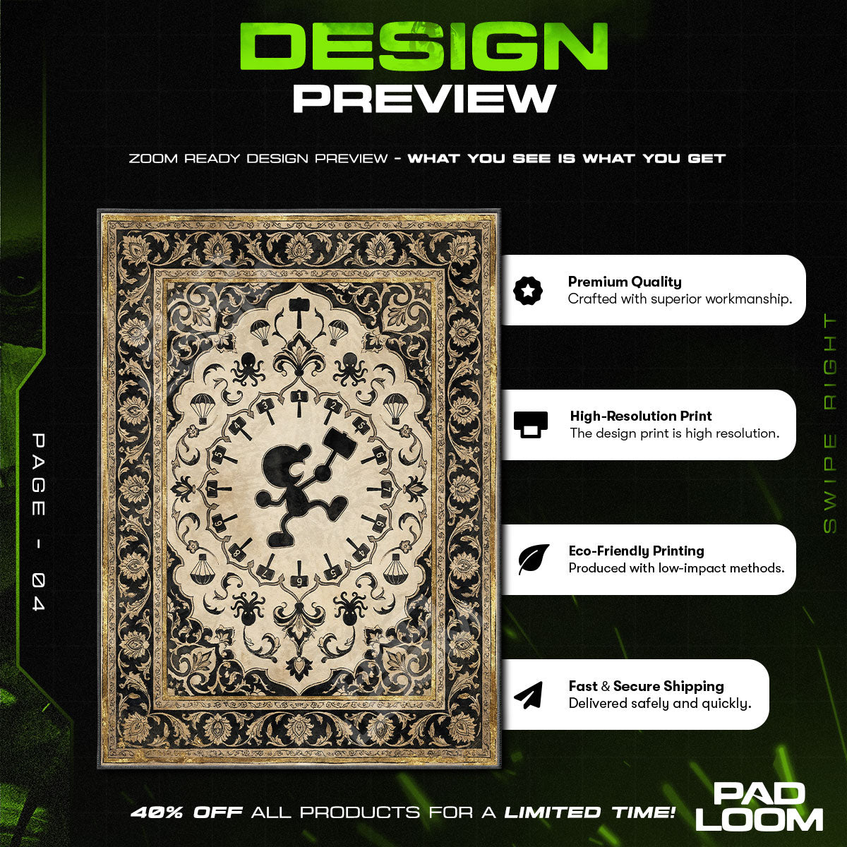 Mr. Game & Watch Judge RNG Rug - Smash Bros Chair Mat