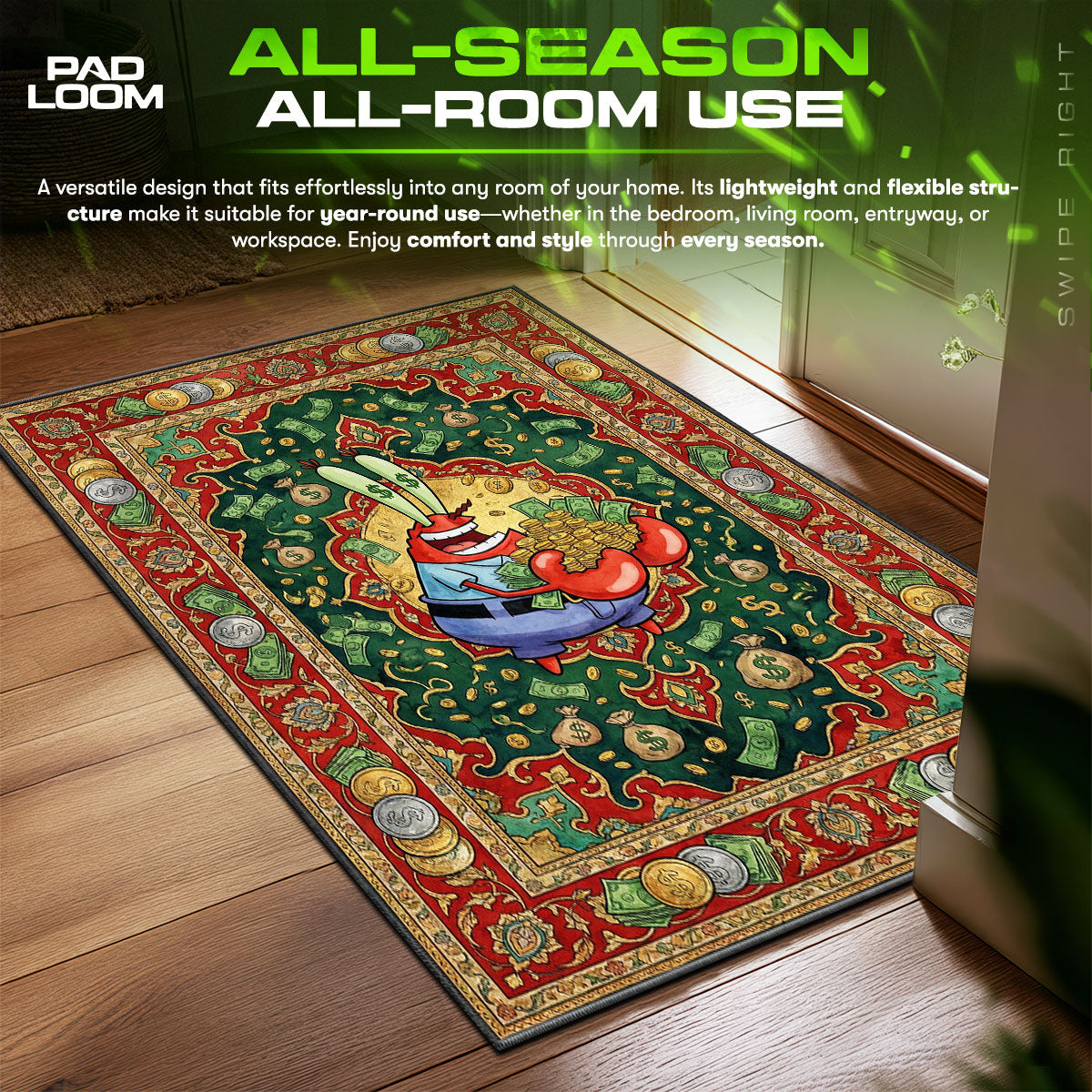 Detailed close-up of Mr. rug pattern