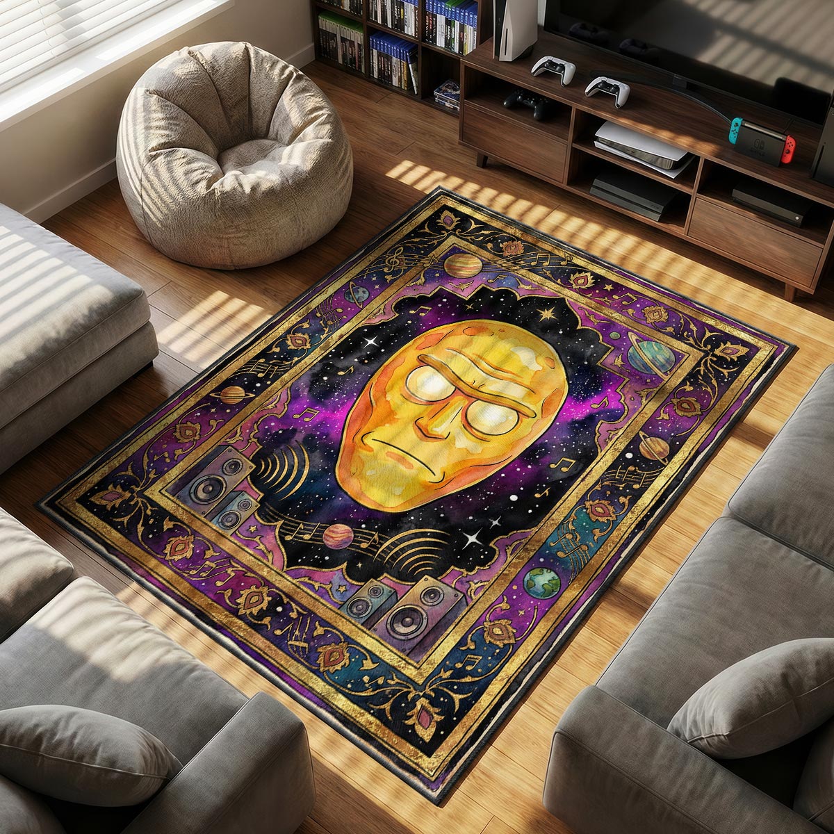Mr Poopybutthole Rick Morty Cartoon Area rug — main product view