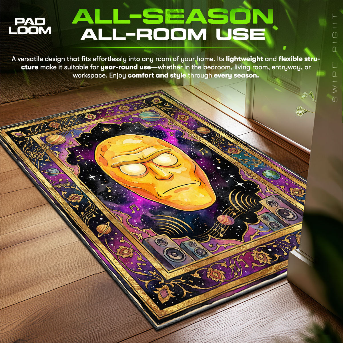 Mr area rug showing full home decor artwork