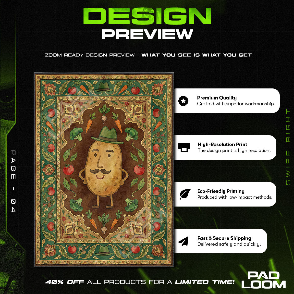 Kids character design printed on rug